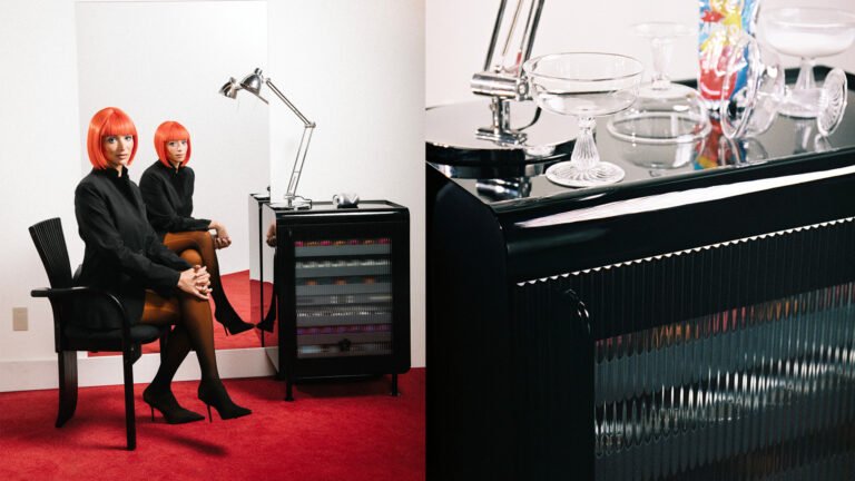 Laila Gohar Designs Black Mirror Rocco Beverage Fridge