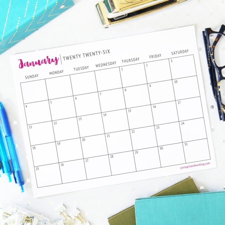 Free Printable Calendar 2026 | Abby Organizes