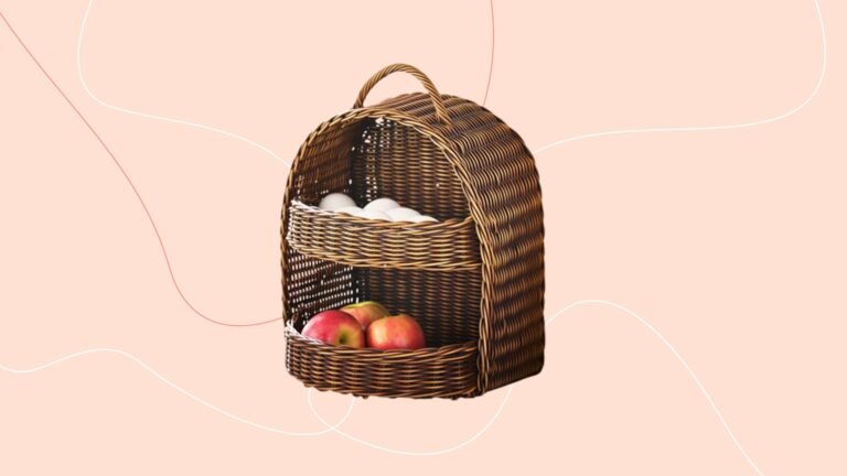 Dunelm’s storage basket is perfect for small kitchens