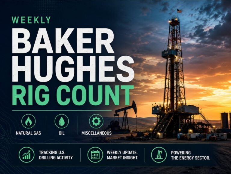 The weekly Baker Hughes rig count rises by 5 in the current week
