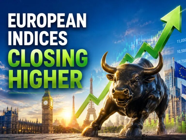 European indices close the day with gains.