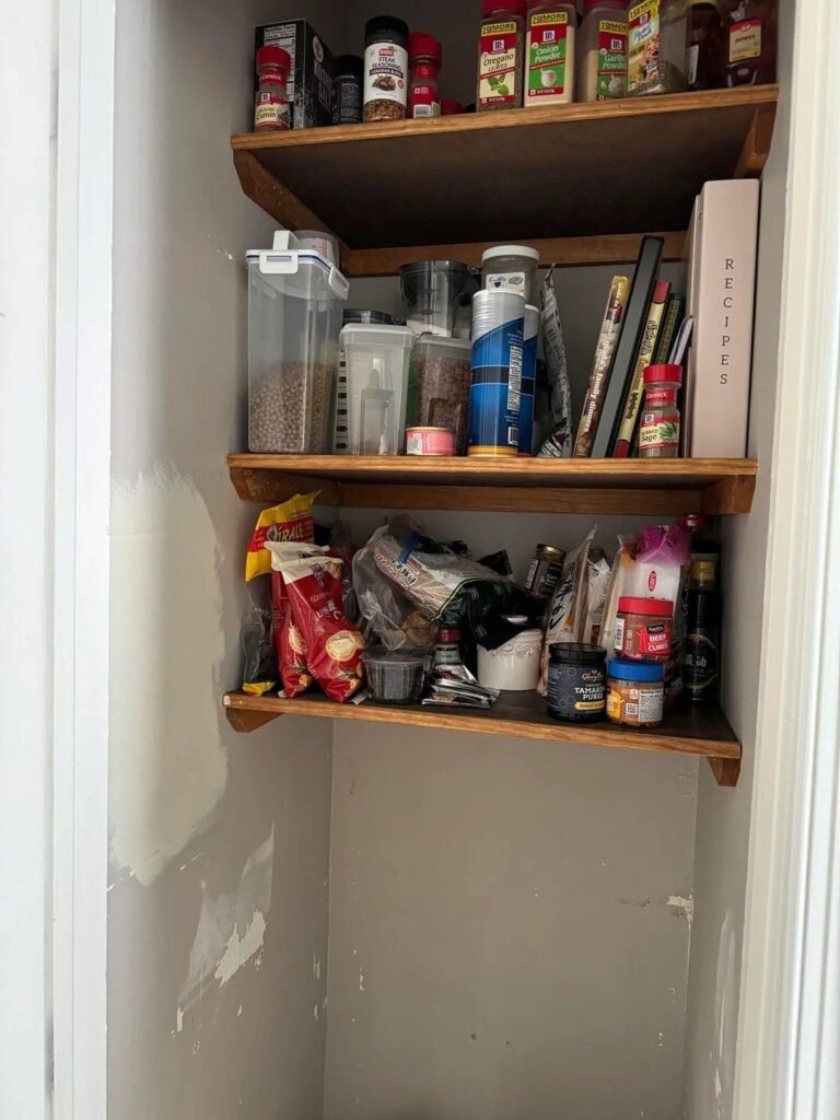 He Rebuilt His Deep Pantry So Every Shelf Lights Up When the Door Opens
