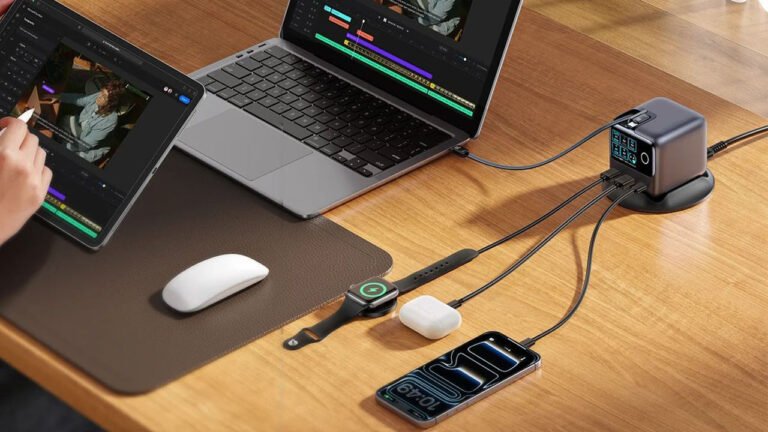 New JOYROOM 140W Charger has 2 Retractable Cables, 3 Ports
