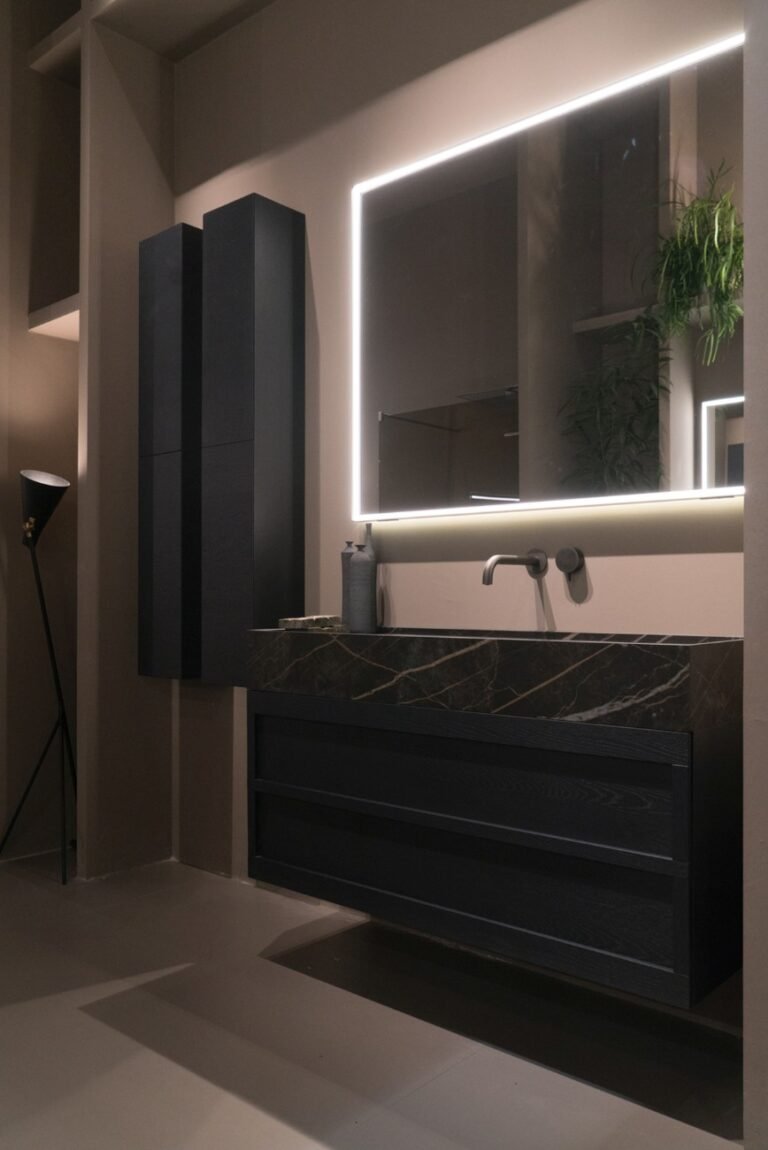 Skip the Sconces, These Bathroom Mirrors Put the Light Behind the Glass Instead