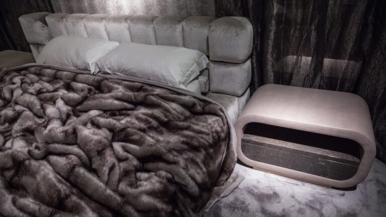 Upholstery Isn’t Staying on the Bed, This Bedroom Carries It Across the Furniture