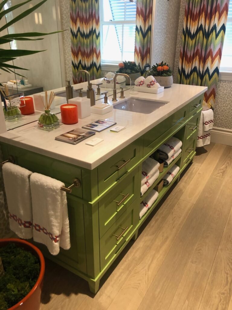 White Vanity Tops Aren’t the Only Option, These Bathrooms Make the Counter Part of the Room