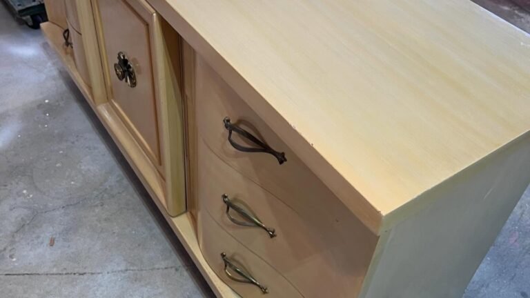 Instead of Stripping This Vintage Dresser, She Painted It Deep Blue and Kept the Wood Top