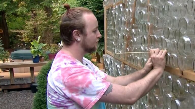 Upcycler Transforms Old Glass Jars Into A Greenhouse With An Impressive DIY